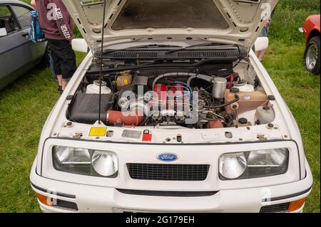 A Ford Cosworth RS500 Sierra at a classic car show Stock Photo