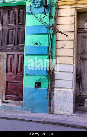 Electrical outlet on a street in old Havana, Cuba Stock Photo