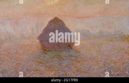 Claude Monet - Grainstack, Sun in the Mist Stock Photo