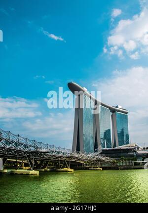 Singapore, officially the Republic of Singapore, is a sovereign island city-state in maritime Southeast Asia. Stock Photo