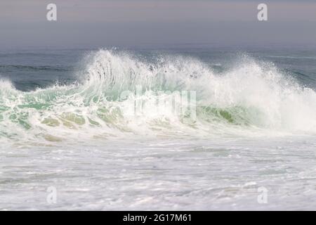 big waves splashing in ocean Stock Photo