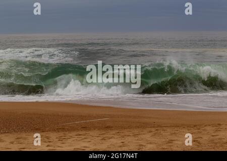 big waves splashing in ocean Stock Photo