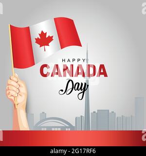 happy Canada day Russia 1st July. vector illustration. greeting card. Stock Vector