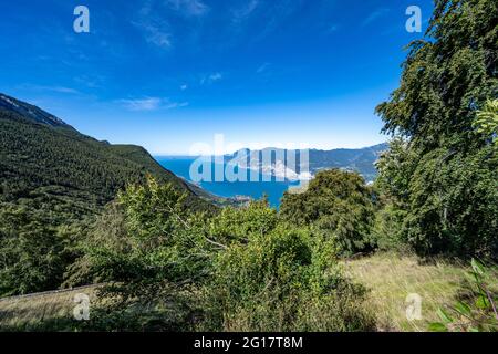 Monte Baldo hiking tour Stock Photo
