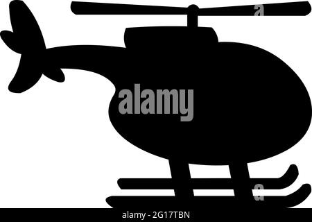 Vector illustration of the black silhouette of a helicopter Stock Vector