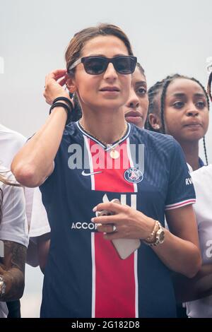 Nadia Nadim - The PSG women's team will celebrate their first title of French D1 championship at the Parc Des Princes Stadium on June 05, 2021 in Paris, France. Photo by Nasser Berzane/ABACAPRESS.COM Stock Photo