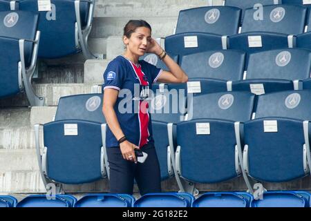 Nadia Nadim - The PSG women's team will celebrate their first title of French D1 championship at the Parc Des Princes Stadium on June 05, 2021 in Paris, France. Photo by Nasser Berzane/ABACAPRESS.COM Stock Photo