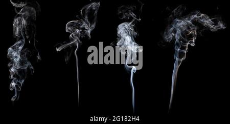 White smoke on black background Stock Photo