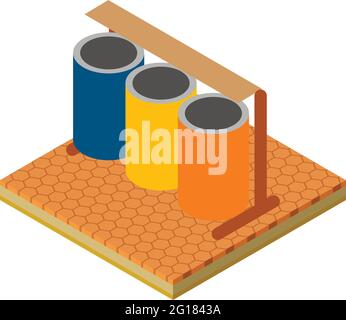 City trashcan icon. Isometric illustration of city trashcan vector icon for web Stock Vector