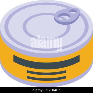 Vitamin d tin fish icon. Isometric of Vitamin d tin fish vector icon for web design isolated on white background Stock Vector