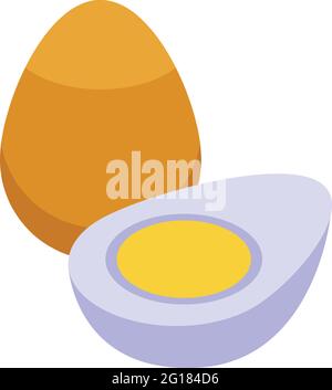 Vitamin d boiled eggs icon. Isometric of Vitamin d boiled eggs vector icon for web design isolated on white background Stock Vector