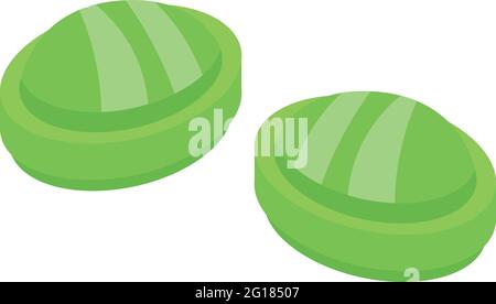 Mint cough drops icon. Isometric of Mint cough drops vector icon for web design isolated on white background Stock Vector