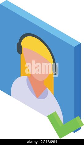Delete user approved icon. Isometric of Delete user approved vector icon for web design isolated on white background Stock Vector