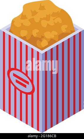 Popcorn box icon. Isometric of Popcorn box vector icon for web design isolated on white background Stock Vector