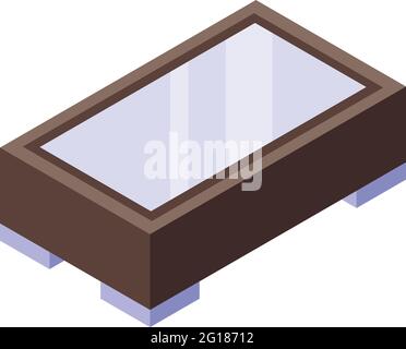 Glass table icon. Isometric of Glass table vector icon for web design isolated on white background Stock Vector
