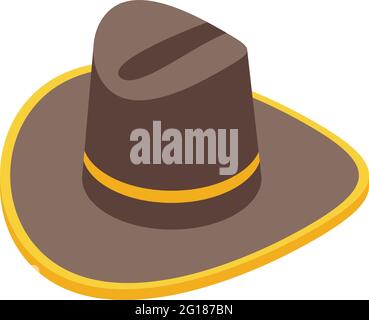 Cowboy hat icon. Isometric of Cowboy hat vector icon for web design isolated on white background Stock Vector