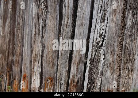 Weathered Wood Beam Retaining Wall Abstract Close-up Stock Photo