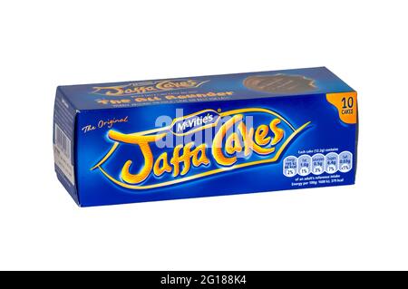 An unopened box of McVities Jaffa Cakes. Stock Photo