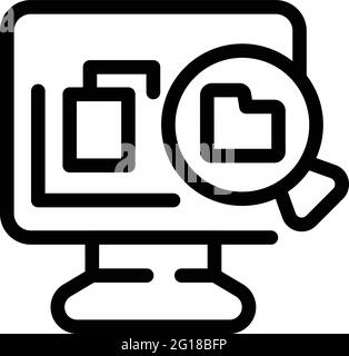 Content curation icon Black line art vector in black and white outline ...
