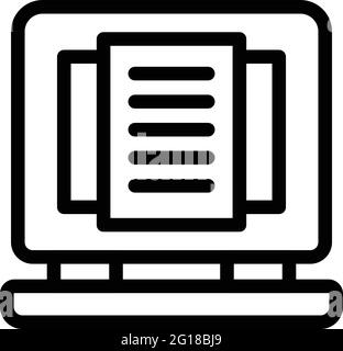 Content curation icon Black line art vector in black and white outline ...
