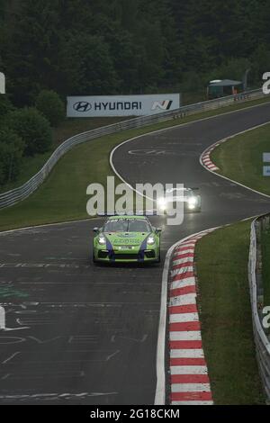 05.06.2021, Nurburgring, Nurburg, 24h race 2021, Nurburgring, 03.06. - 06.06.2021, in the picture No. 68: Porsche 991 Cup RPM Racing Krohn, Tracy (USA) Jonsson, Niclas (USA) Huisman, Patrick (NLD) Farnbacher, Mario (DEU) Stock Photo