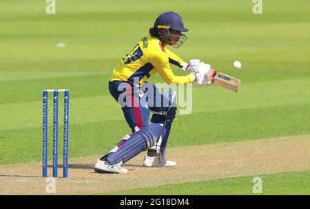 5 June, 2021. London,UK.  Dunkley as The South East Stars take on Western Storm in the Rachael Heyoe-Flint Trophy match at Kia Oval. Stock Photo