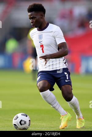 Middlesborough, United Kingdom. 02 June 2021. England’s Bukayo Saka. credit: Anthony Devlin/Alamy Live News Stock Photo