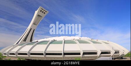 Montreal Olympic Stadium and inclined tower in Quebec, Canada Stock Photo