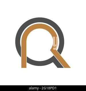 QR, RQ, Q and R Abstract initial monogram letter alphabet logo design Stock Vector