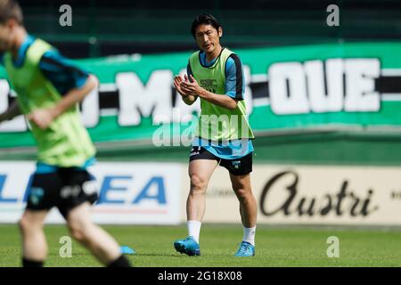 Sestao, Spain. 5th June, 2021. Daiki Niwa (Sestao) Football/Soccer : Spanish 'Campeonato Nacional de Liga de Tercera Division' Promotion Play Offs final match between Sestao River Club 2-0 Urduliz FT at the Estadio Municipal Las Llanas in Sestao, Spain . Credit: Mutsu Kawamori/AFLO/Alamy Live News Stock Photo