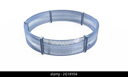 round plastic tube coil, isolated digital industrial 3D rendering Stock Photo