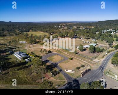 Aerial of the RM Williams Centre at Eidsvold North Burnett Queensland Australia Stock Photo