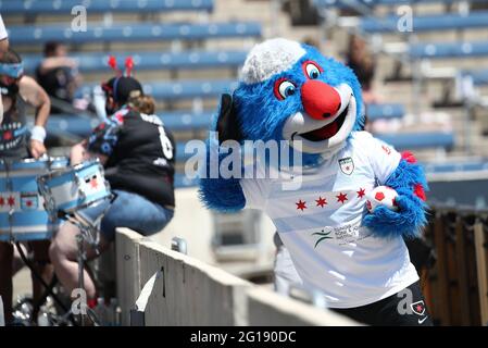 Supernova waiting for fans to cheer lower to hand out a ball  during a NWSL match against the North Carolina Courage at SeatGeek Stadium, Saturday, Ju Stock Photo