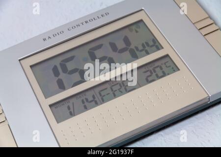 A closeup shot of a ray digital clock Stock Photo