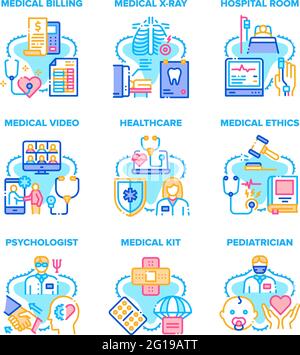Medical Healthcare Set Icons Vector Illustrations Stock Vector