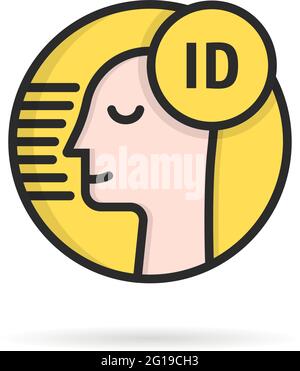 face id simple linear icon Stock Vector