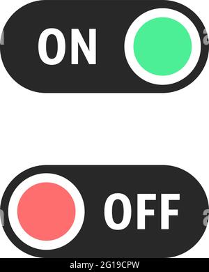 black on and off switches buttons Stock Vector