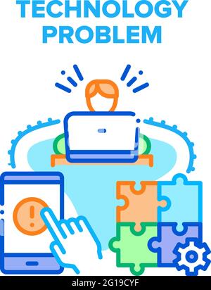 Technology Problem Solve Vector Concept Color Stock Vector