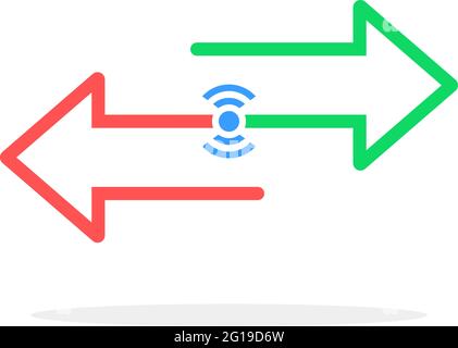 wireless transfer with color arrows Stock Vector