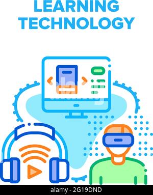 Online Learning Technology Vector Concept Color Stock Vector