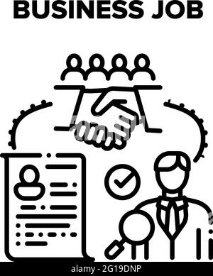 Business Job Relationship Vector Black Illustration Stock Vector
