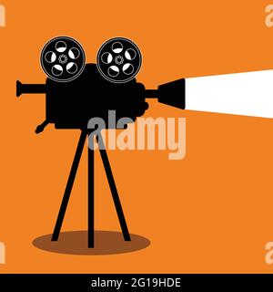 Cinema projector retro vector illustration icon Stock Vector