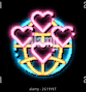 Universe Volunteers Support neon glow icon illustration Stock Vector