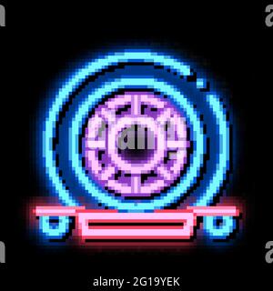 Evacuation Tool neon glow icon illustration Stock Vector