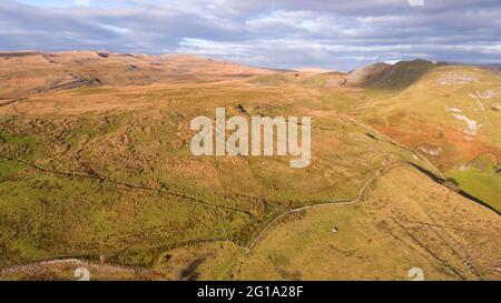 Aerial view of Cribarth Mountain, Brecon Beacons National Park, Wales, UK Stock Photo