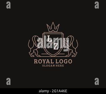 LZ Letter Royal Luxury Logo template in vector art for luxurious ...
