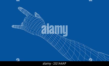 Hand in rock n roll sign. Vector Stock Vector