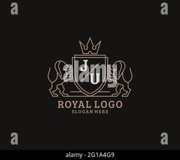 JU Letter Royal Luxury Logo template in vector art for luxurious ...