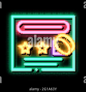 Number Guessing Sheet neon glow icon illustration Stock Vector