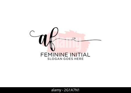 AF beauty monogram and elegant logo design handwriting logo of initial signature, wedding, fashion, floral and botanical with creative template. Stock Vector